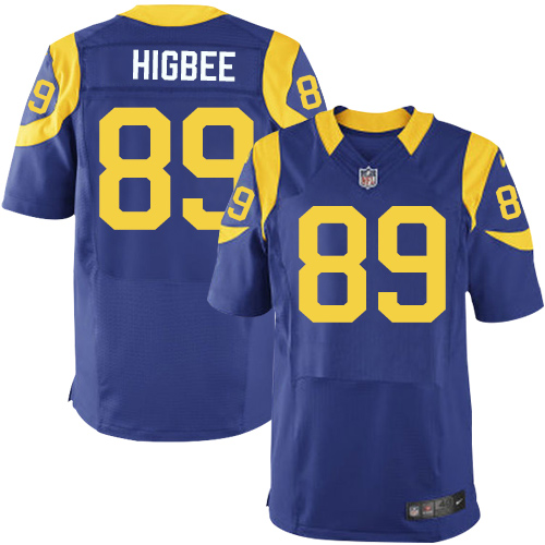 Men's Elite Tyler Higbee Nike Jersey Royal Blue Alternate - #89 NFL Los Angeles Rams